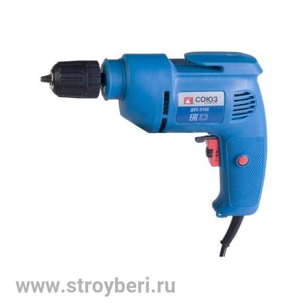 ДУС-2150 Дрель электрическая 500Вт, 0-3200об/мин,регул.оборотов,быстрозажимной патрон 10мм,СОЮЗ