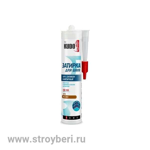 KSK-169 Герметик-затирка для швов KUDO HOME силиконовый санитарный, охра RAL 8001 280мл