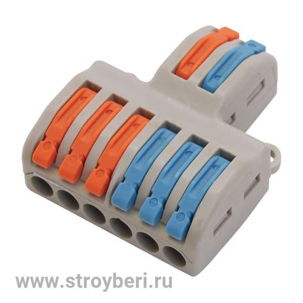 STEKKER LD222-426 клемма монтажная 8-проводная 0,08-2,5/4 мм 250В 24A 32A без пасты, нейлон