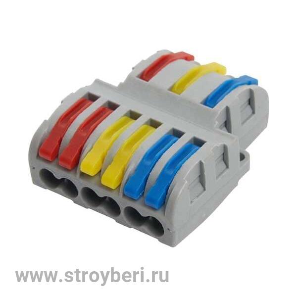STEKKER LD222-427 Клемма монтажн.д/подкл. фазн.проводников,3 контакт групп (1 ввод,2 вывода)