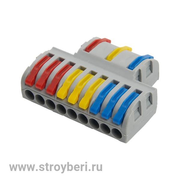 STEKKER LD222-428 Клемма монтажн.д/подкл.фазн.проводников,3 контакт групп (1 ввод,3 вывода)