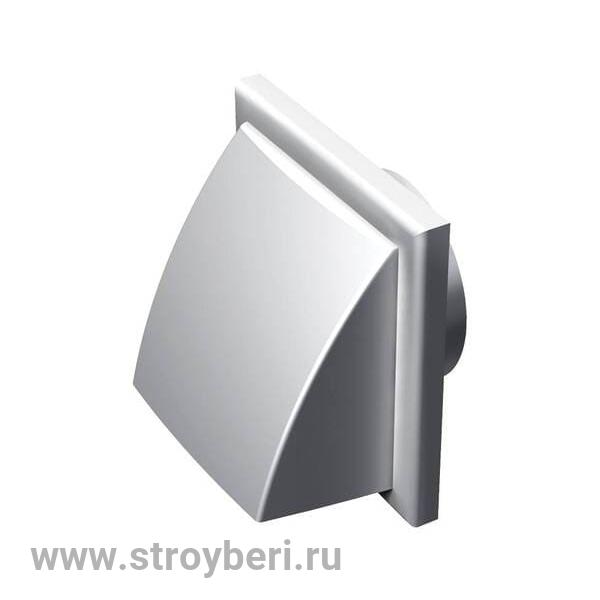 Вывод стенной с обратным клапаном 175*175 с выходом d100 белый(МВ 102ВК)