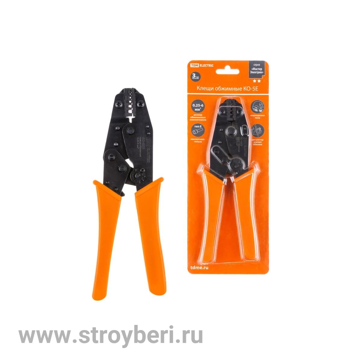 SQ1001-0002 Клещи обжимные КО-5Е 0,25-6мм TDM