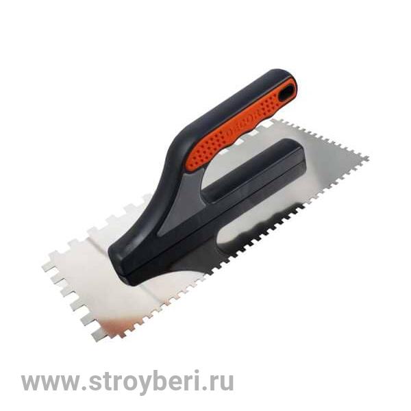 680-012 Гладилка DЕCOR, 3К, 280х130 мм, нерж. зуб 12х12 мм; 0,7 мм(11шт/44шт)