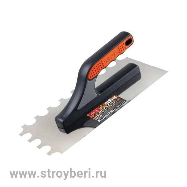680-111 Гладилка DЕCOR, 3К, 280х130 мм, нерж. зуб косой; 0,7 мм (11шт/44шт)