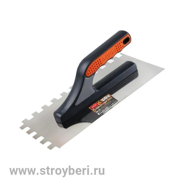 680-222 Гладилка DЕCOR, 3К, 280х130 мм, нерж.зуб коготь; 0,7 мм (11шт/44шт)