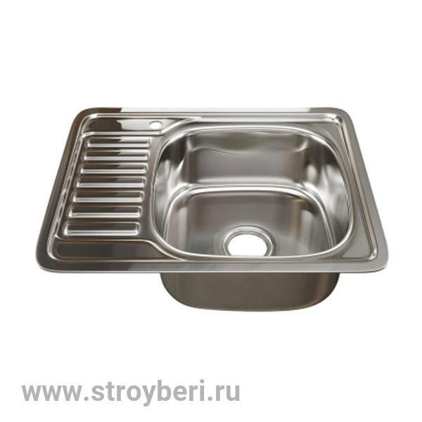 Мойка врез 58х48 (0,8) прав вып 3 1/2 MIXLINE 18см с сифоном ДЕКОР!