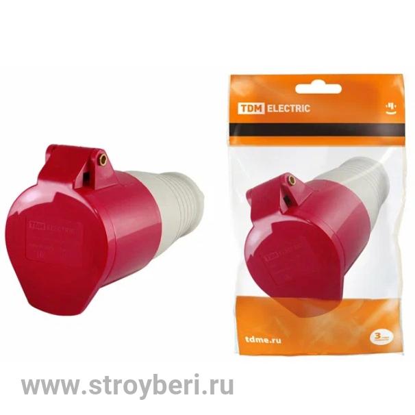 SQ0603-0012 Розетка 215 переносная 3Р+РЕ+N 16А 380В IP44 TDM