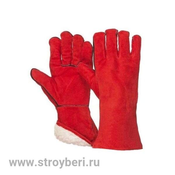 Краги ТРЕК спилковые с подкладкой ЗИМНИЕ