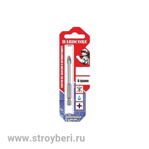 151008 Сверло по керамограниту и керам.плитке 8мм 'Hardcore' 4 грани