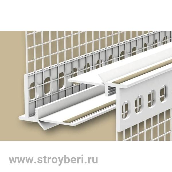 ЕвроПрофиль примыкающий оконный 6мм с сеткой 80мм