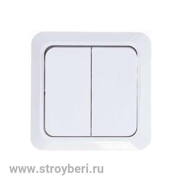 О0023 UNIVersal'Олимп' Выключатель бел о/у 2 кл 10А