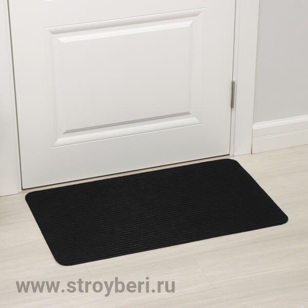 Коврик напольный влаговпит.2-х полосный 50*80 черн.