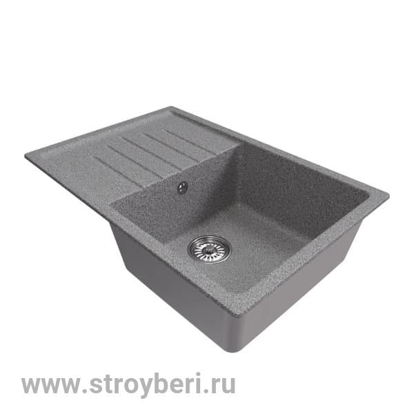 Мойка ML-GM19 с крылом, темно-серая (309),  750*500*200мм NEW