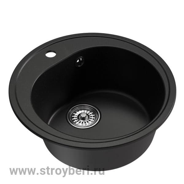 Мойка ML-GM11 круглая, ультра-черная (344), 500мм (глуб. чаши 180) NEW
