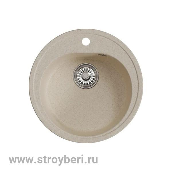 Мойка ML-GM11 круглая, бежевая (328), 500мм (глуб. чаши 180) NEW