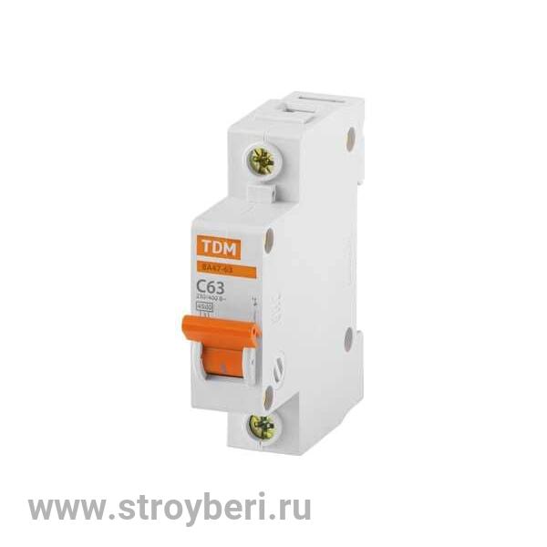 SQ0218-0009 Авт. выкл.ВА47-63 1Р 63А 4,5кА х-ка С TDM