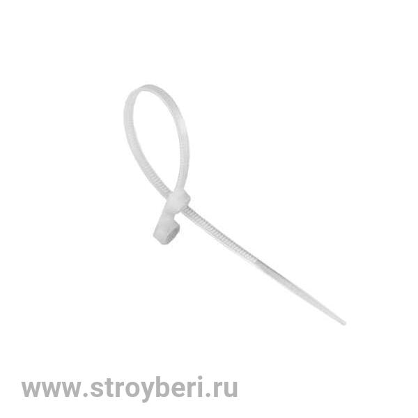 SQ0515-0501 Хомут нейлоновый с монтажным отверстием 3,5х100 мм (белый) (100шт) TDM
