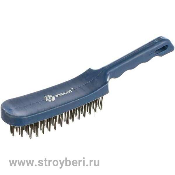248-672 Кордщетка ручная КОБАЛЬТ 6-рядная стальная 280 мм, пластмассовая ручка
