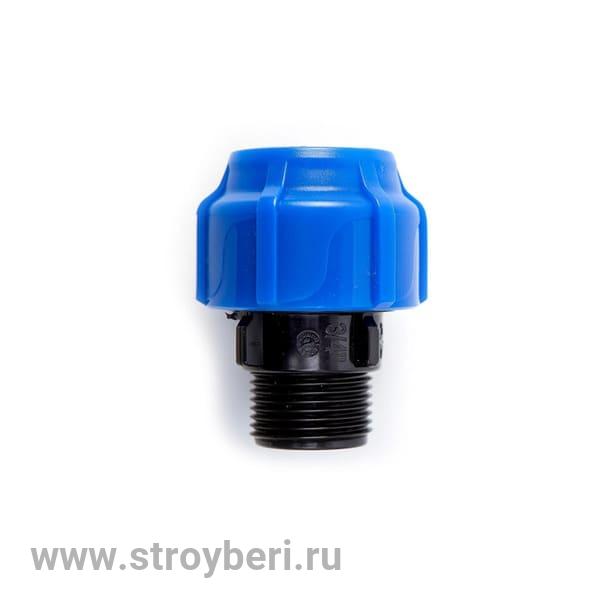 551257 Муфта переход. ПЭ с нар. труб. резьбой 25х1/2'' (обж.)  SPEKTR