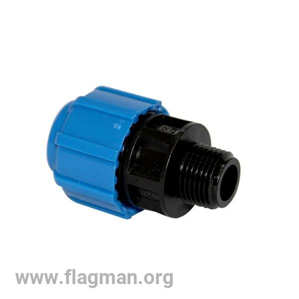 526993 Муфта переход. ПЭ с нар. труб. резьбой 32х1/2'' (обж.) ТПК-Аква