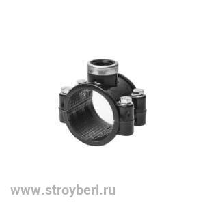 520981 Седелка ПЭ с внут. труб. резьбой 110 - 1/2' 4 болта (обж.)