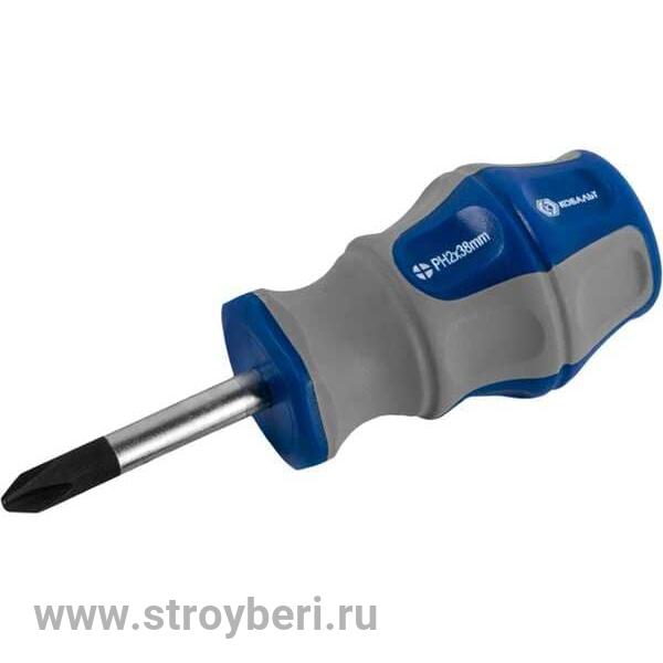 646-393 Отвертка Ultra Grip КОБАЛЬТ PH-2 х 38 мм CR-V, двухкомпонентная рукоятка (1 шт.) подвес