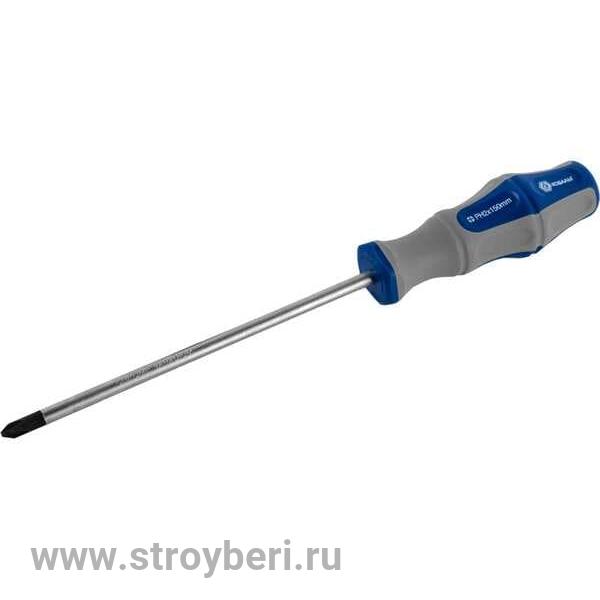 646-362 Отвертка Ultra Grip КОБАЛЬТ PH-2 х 150 мм CR-V, двухкомпонентная рукоятка (1 шт.) подвес