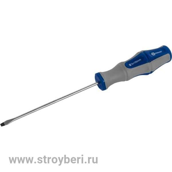 646-232 Отвертка Ultra Grip КОБАЛЬТ SL 3,0 х 100 мм CR-V, двухкомпонентная рукоятка (1 шт.) подвес