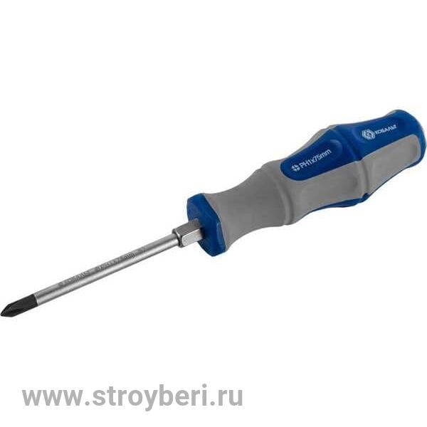 646-584 Отвертка ударная КОБАЛЬТ Ultra Grip PH-1x75 мм S2, двухкомпонентная рукоятка (1 шт.) подвес