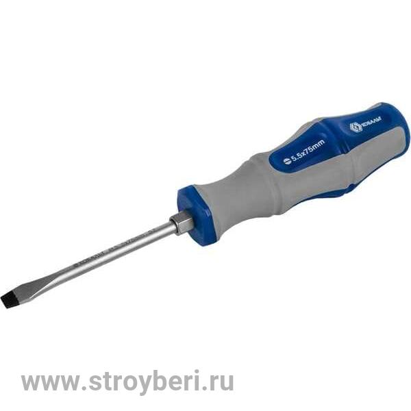 646-539 Отвертка ударная КОБАЛЬТ Ultra Grip SL 5,5x75 мм S2, двухкомпонентная рукоятка (1 шт.) подве