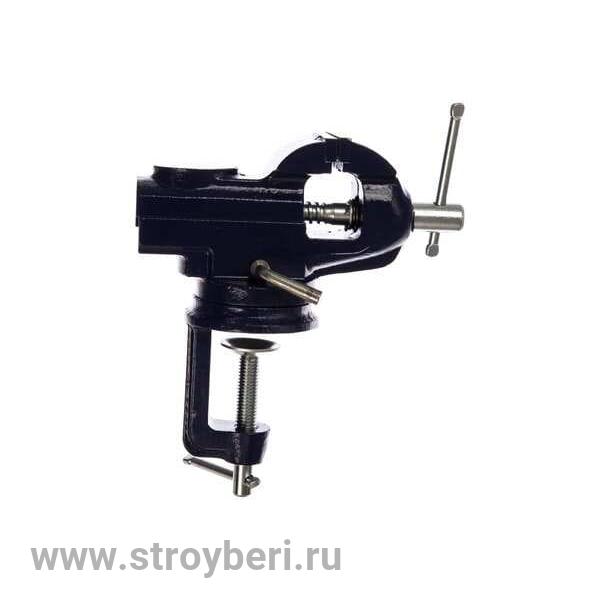 246-029 Тиски слесарные поворотные КОБАЛЬТ настольные, ширина губок 50 мм, захват 60 мм, 2.2 кг., на