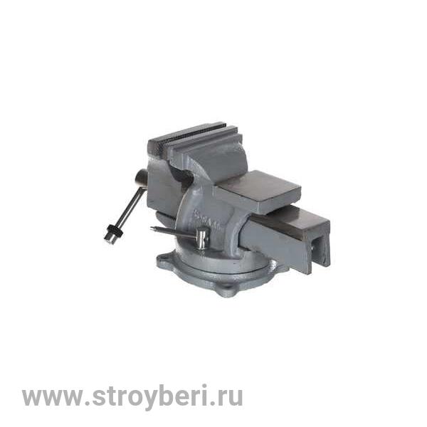 248-962 Тиски слесарные поворотные КОБАЛЬТ стальные, ширина губок 100 мм, захват 100 мм, 7.1 кг, нак