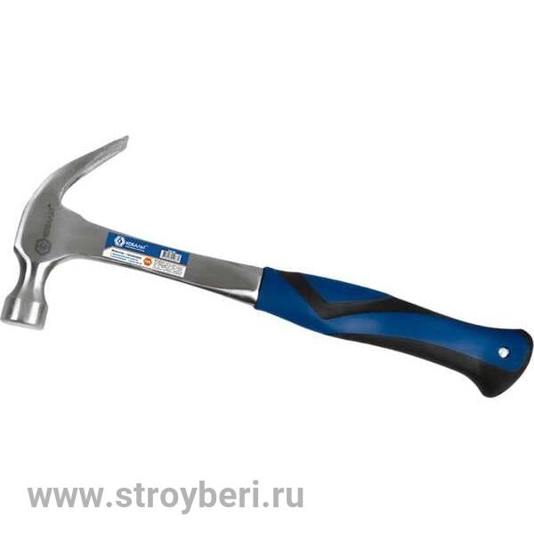 240-881 Молоток -гвоздодер КОБАЛЬТ цельнокованый 450 гр., двухкомпонентная рукоятка
