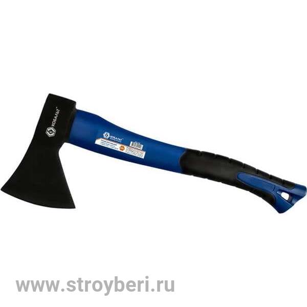 241-116 Топор плотницкий КОБАЛЬТ серия ПРОФИ 600г кованный, фибергласовое топорище, полукруглое лезв