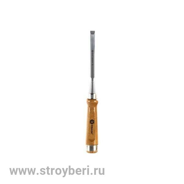 245-725 Стамеска плоская КОБАЛЬТ 10 х 140 мм, CR-V, деревянная рукоятка (1 шт.)  подвес