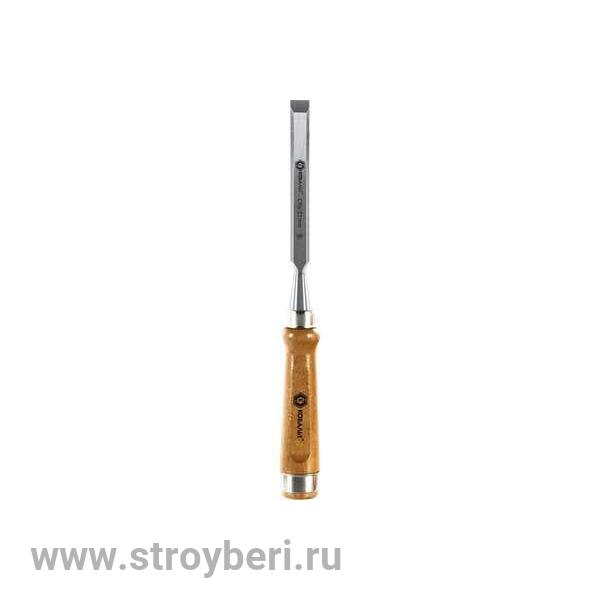 245-732 Стамеска плоская КОБАЛЬТ 12 х 140 мм, CR-V, деревянная рукоятка (1 шт.)  подвес