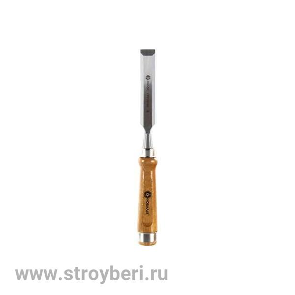 245-770 Стамеска плоская КОБАЛЬТ 20 х 140 мм, CR-V, деревянная рукоятка (1 шт.)  подвес