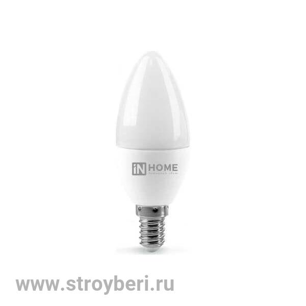 IN HOME Лампа светодиодная LED-СВЕЧА-VC 11Вт 230В Е14 6500К 1050Лм 10/100