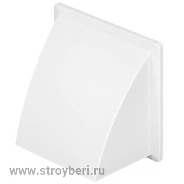 Вывод стенной с обратным клапаном 175*175 с выходом d125 белый(МВ 122 ВК)