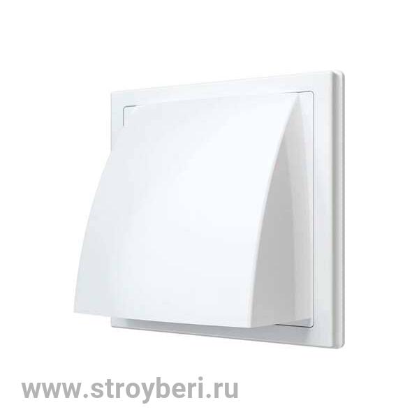 1919К15.16ФВ, Выход стенной вытяжной с обратным клапаном 190х190 с фланцем D150/160, ASA белый