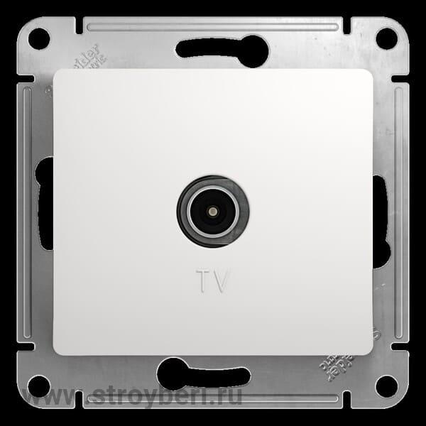 Schneider-Electric Glossa розетка телевизионная TV коннектор механизм бел.1/10