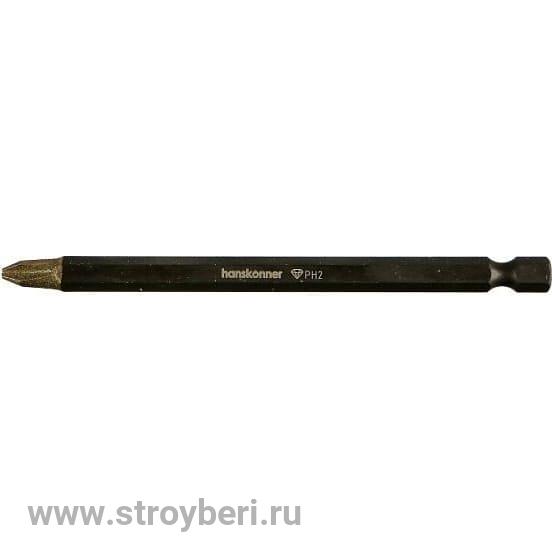 HKPH2-110 Бита PH2x110мм, сталь S2, Diamond, 1шт,Hanskonner
