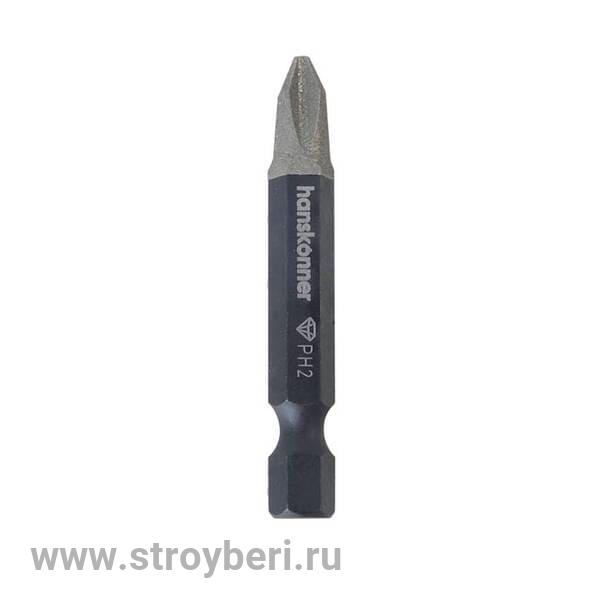 HKPH2-50-2 Биты PH2x50мм, сталь S2, Diamond, 2шт,Hanskonner