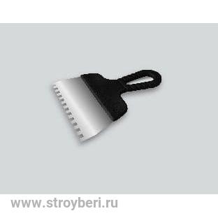 311-3150 Шпатель DECOR 150 мм, 0,45 мм, зуб 4*4 мм, пласт. ручка, нерж. сталь (36шт/180шт)