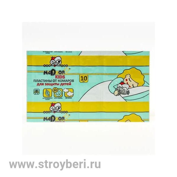 Пластины 10шт от комаров без запаха детские Nadzor