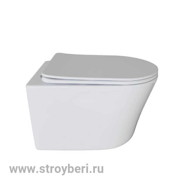 УНИТАЗ ПОДВЕСНОЙ БЕЗОБОДКОВЫЙ WAVE TREND СИДЕНЬЕ ДЮРОПЛАСТ, МИКРОЛИФТ БЕЛЫЙ ГЛЯНЕЦ (L)