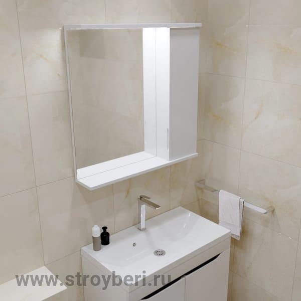 Зеркальный шкаф 'Лайн-70' правый с подсветкой (ПВХ)