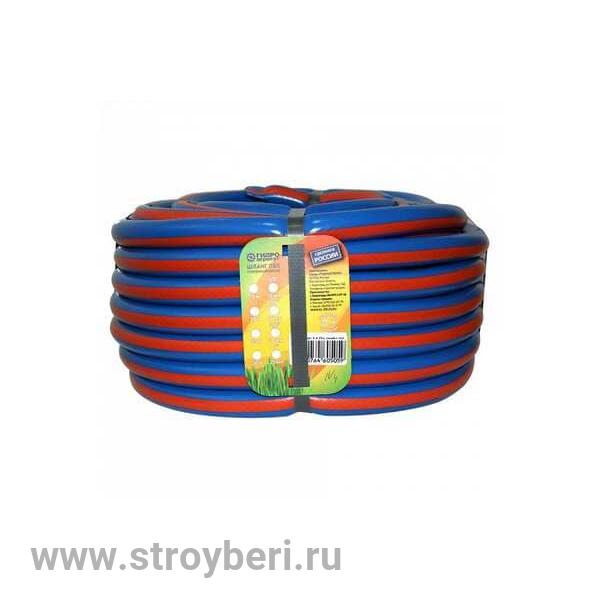 Шланг 1/2 ПВХ полив.армир.3-слойный Гидроагрегат синий с оранжевой полосой 25м