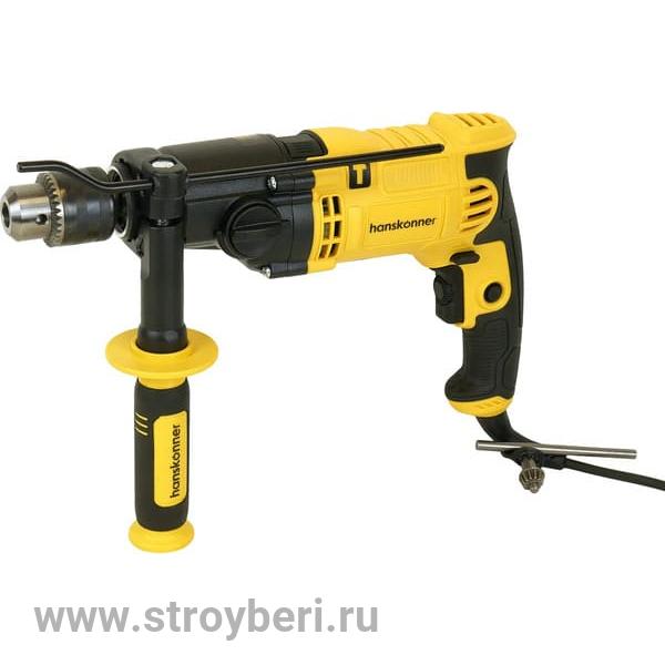 HID21100DS Дрель удар. Hanskonner, 1000Вт, 0-1100/3000 об, патрон 13мм, ДВЕ СКОРОСТИ, кабель 4